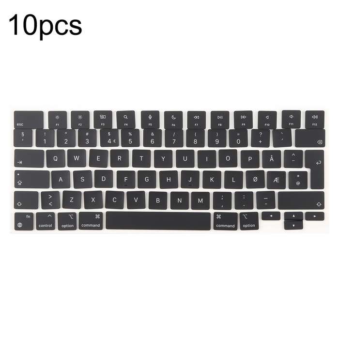 For MacBook A2681 A2941 A3113 A3114 10pcs UK Big Enter Version Keycaps, Language:Norway