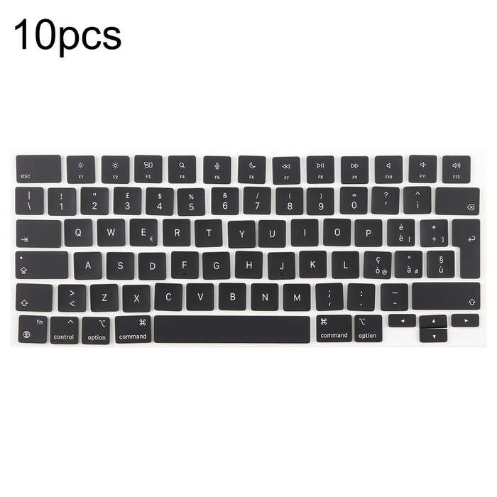 For MacBook A2442 A2485 A2779 A2780 A2991 A2992 A2918 10pcs UK Big Enter Version Keycaps, Language:I