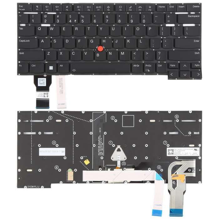 US Version Backlit Laptop Keyboard with Pointing for Lenovo ThinkPad T14s Gen 2 P1 GEN4 X1 Extreme G