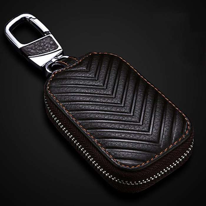 Litchi Grain PU Leather Universal Car Key Case(Brown)