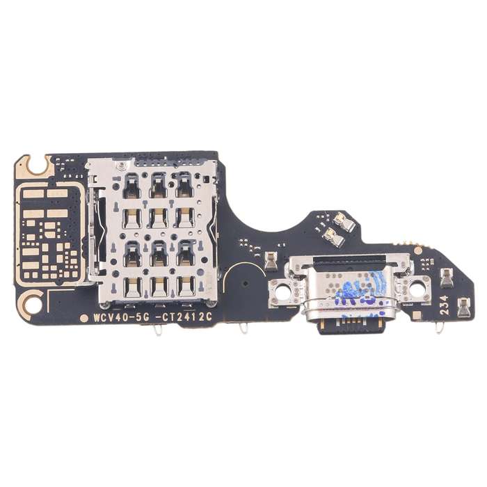 For vivo V40 5G V2348 Charging Port Board With SIM Card Holder Socket, Not Supporting Fast Charging