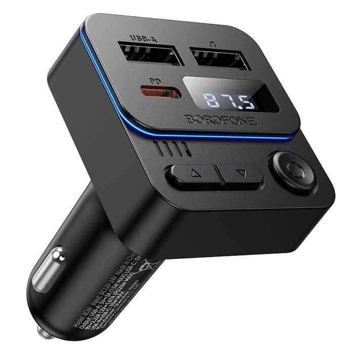 Borofone BC60 Hero 35W Car Bluetooth FM Transmitter(Black)