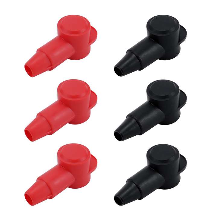 3 Pairs / Set Car Battery Pile Head PVC Protective Cover(Black + Red)