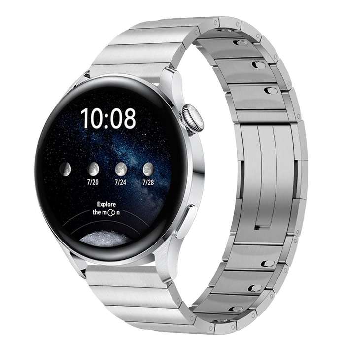 22mm One-beads Side-detachable Buckle Stainless Steel Watch Band(Silver)