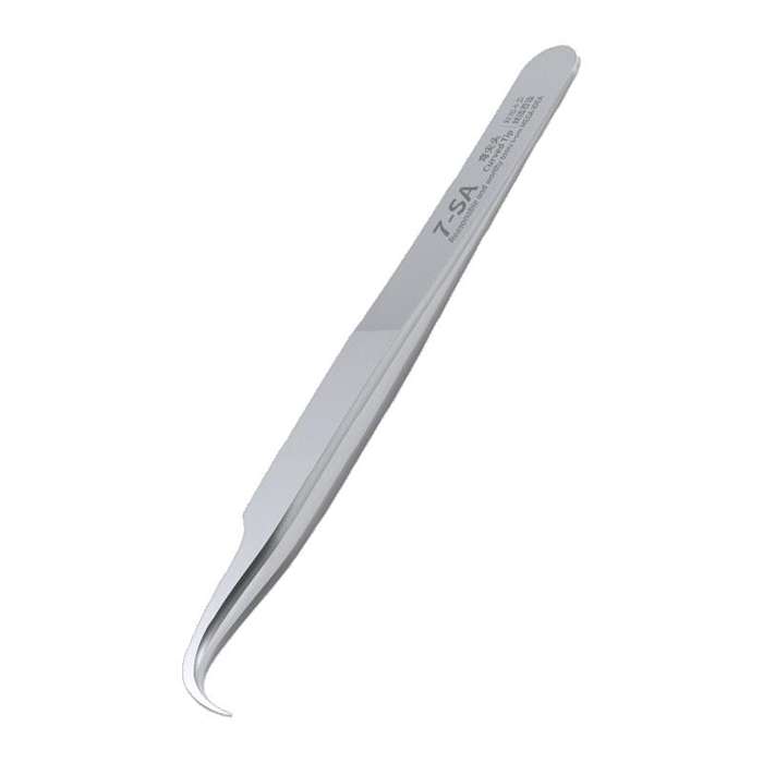 MEGA-IEDA High Hard Non-magnetic Stainless Steel Repair Tweezers, Model:Curved Tip