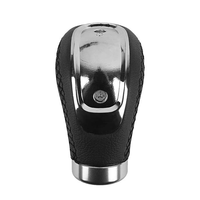 Car Manual Gear Lever Knob Leather Gear Shift Knob, with Hole(Black Red)