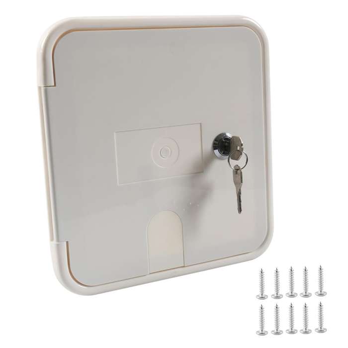 RV / Camper Power Cable Hatch with Screws and Key(White)