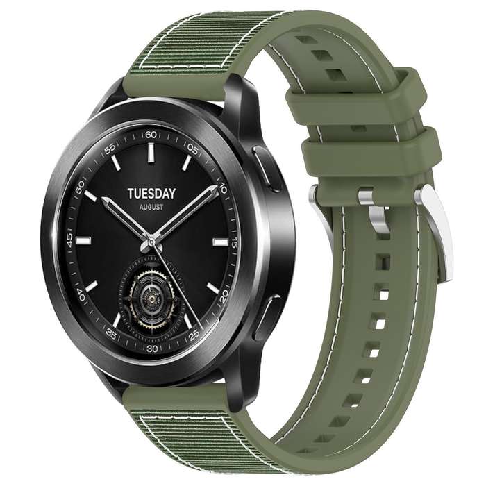 22mm For Xiaomi Watch S3 / 2 Pro / S2 / S1 xDfind Hybrid Nylon Braid Silicone Watch Band(Midnight Bl