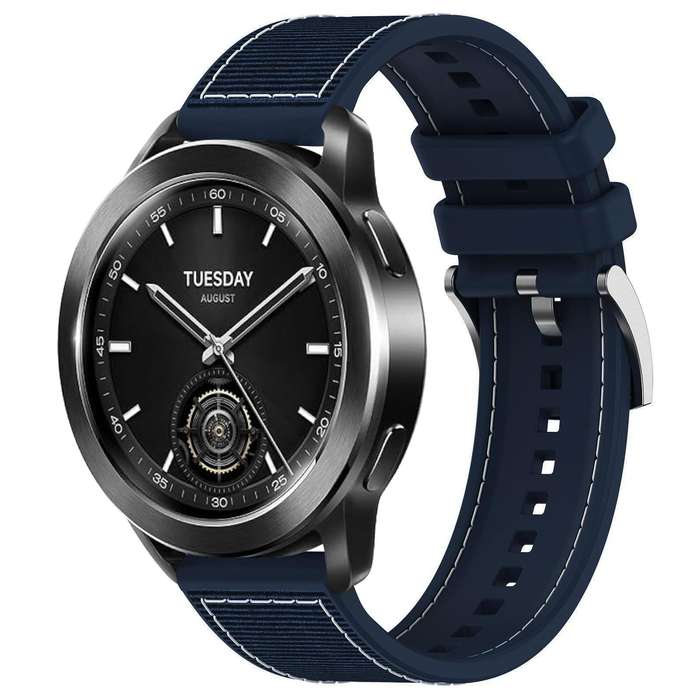 22mm For Xiaomi Watch S3 / 2 Pro / S2 / S1 xDfind Hybrid Nylon Braid Silicone Watch Band(Midnight Bl
