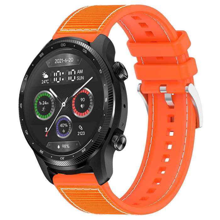 22mm For Ticwatch Pro X / Pro 3 / Pro xDfind Hybrid Nylon Braid Silicone Watch Band(Midnight Blue)