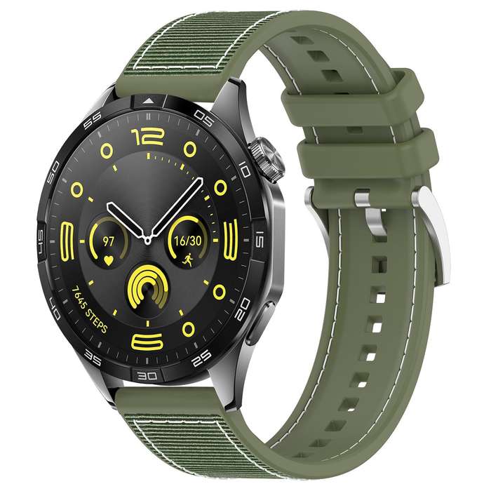 20mm For Huawei Watch GT4 / GT3 / GT2 xDfind Hybrid Nylon Braid Silicone Watch Band(Grey)