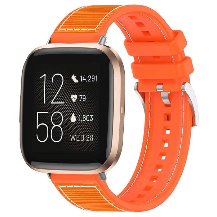 For Fitbit Versa 2/Versa/Versa Lite 20mm xDfind Hybrid Nylon Braid Silicone Watch Band(Midnight Blue