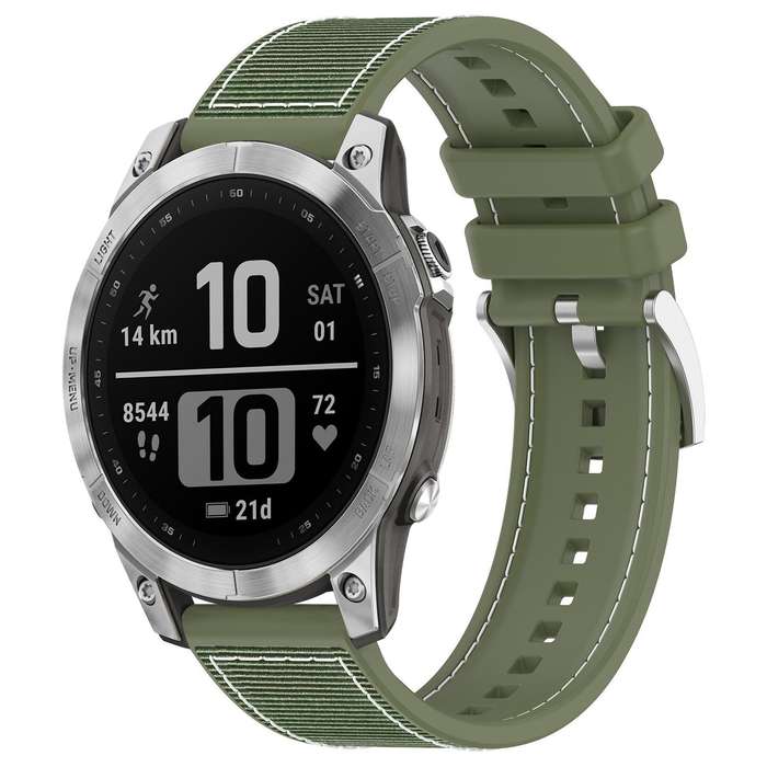 For Garmin Fenix 8/7/6/5 22mm xDfind Hybrid Nylon Braid Silicone Watch Band(Midnight Blue)