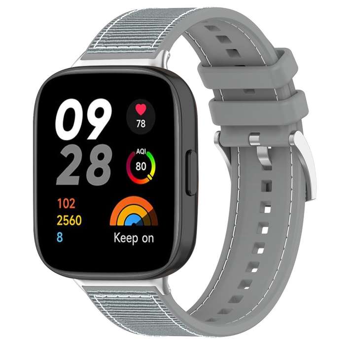 For Redmi Watch 3 20mm xDfind Hybrid Nylon Braid Silicone Watch Band(Midnight Blue)