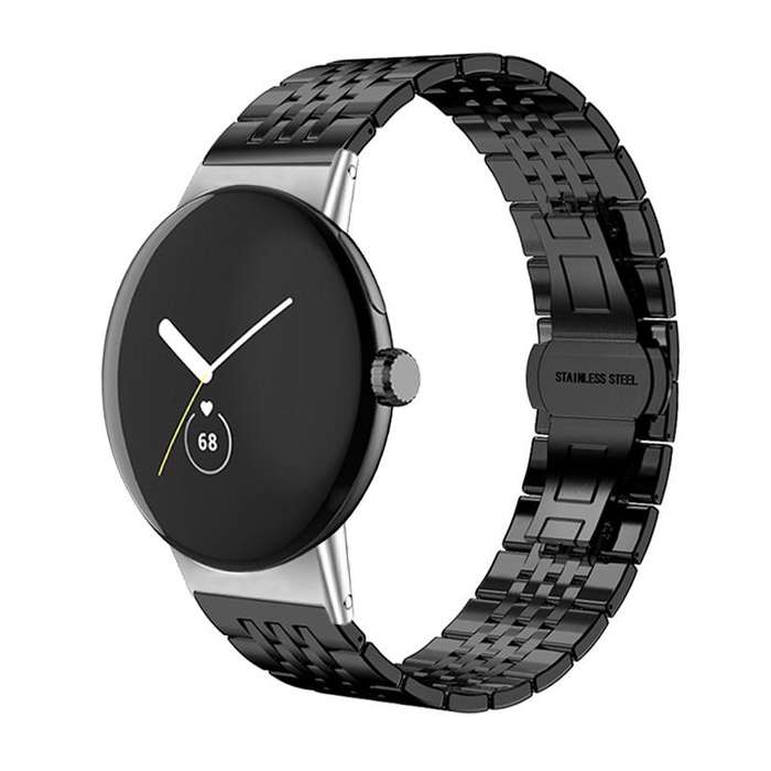 For Google Pixel Watch 3 45mm 22mm xDfind Seven-bead Solid Stainless Steel Watch Band(Silver)