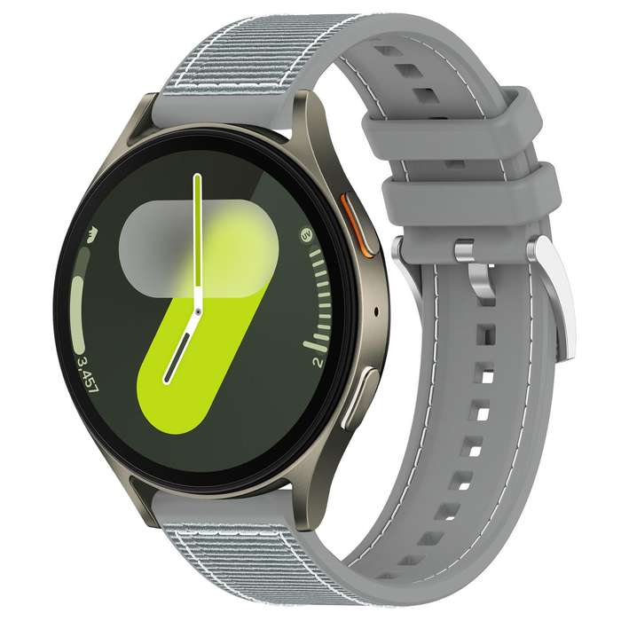 For Samsung Galaxy Watch 7 / 6 / 5 / FE 20mm xDfind Hybrid Nylon Braid Silicone Watch Band(Midnight