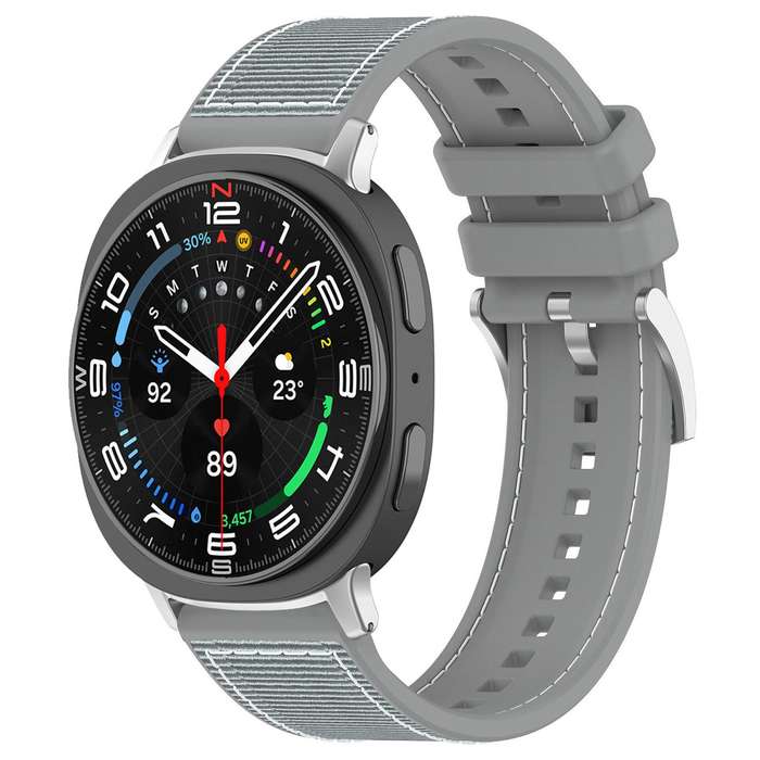 For Samsung Galaxy Watch Ultra 47mm 22mm xDfind Hybrid Nylon Braid Silicone Watch Band(Green)