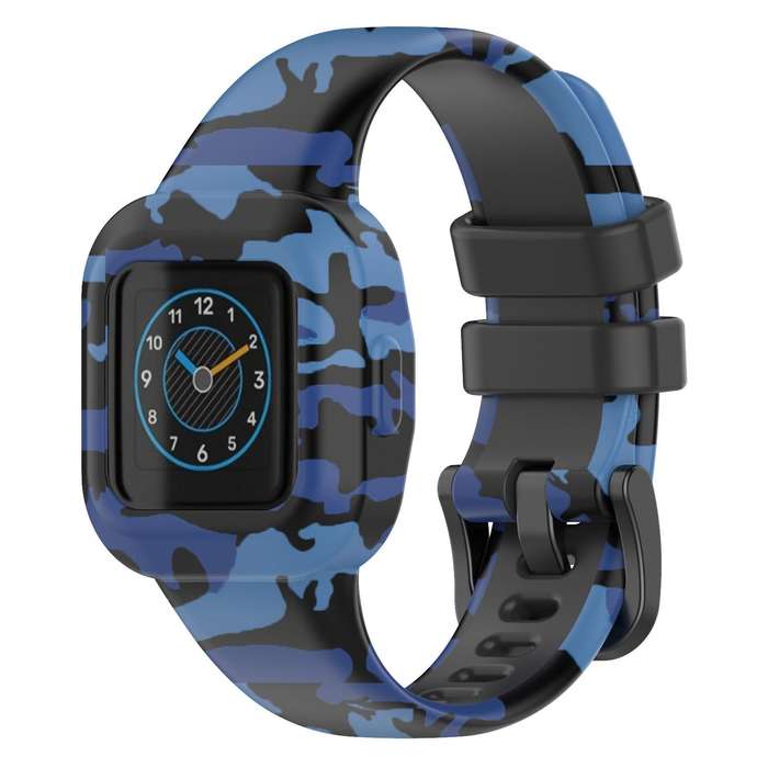 For GarminFit JR3 / Garmin Vivofit JR 3 xDfind Steel Buckle Printed Silicone Watch Band(Camouflage G