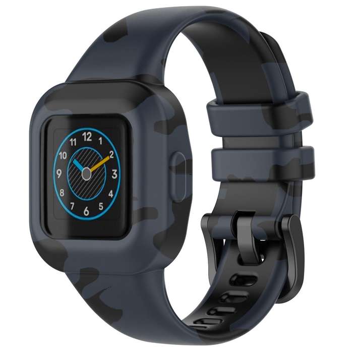 For GarminFit JR3 / Garmin Vivofit JR 3 xDfind Steel Buckle Printed Silicone Watch Band(Camouflage G