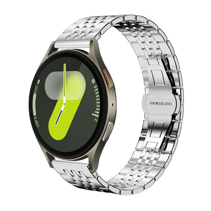 For Samsung Galaxy Watch 7 / 6 / 5 / FE 20mm xDfind Seven-bead Solid Stainless Steel Watch Band(Silv