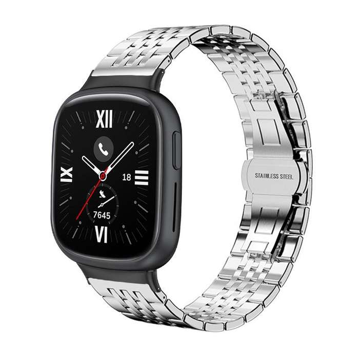 For Honor Watch 4 20mm xDfind Seven-bead Solid Stainless Steel Watch Band(Silver)
