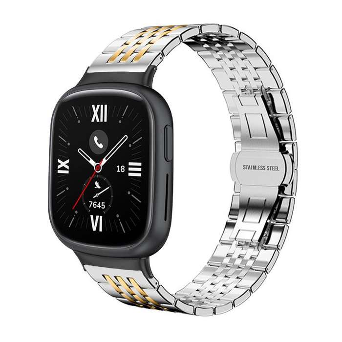 For Honor Watch 4 20mm xDfind Seven-bead Solid Stainless Steel Watch Band(Silver)