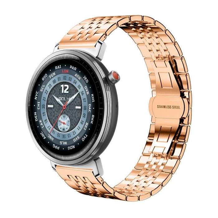 For Honor Watch Fit 22mm xDfind Seven-bead Solid Stainless Steel Watch Band(Silver)