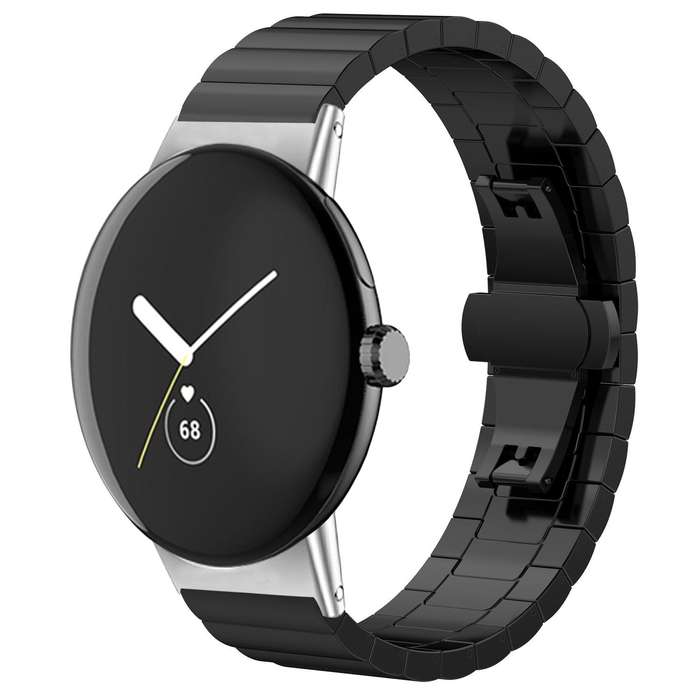 For Google Pixel Watch 3 45mm 22mm xDfind One-bead Bamboo Solid Stainless Steel Watch Band(Silver)