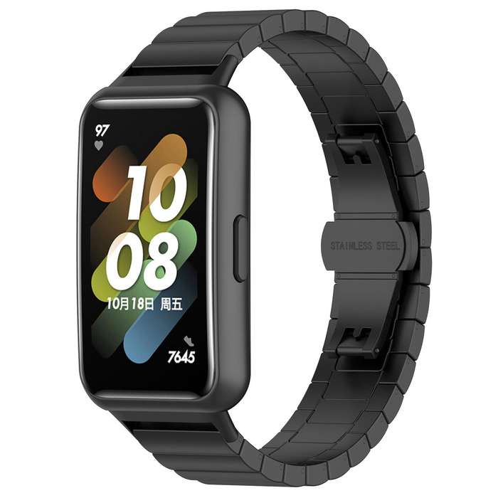 For Huawei Band 10 / 9 / 8 14mm xDfind One-bead Bamboo Solid Stainless Steel Watch Band(Silver)