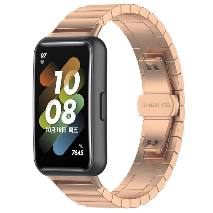 For Huawei Band 10 / 9 / 8 14mm xDfind One-bead Bamboo Solid Stainless Steel Watch Band(Silver)