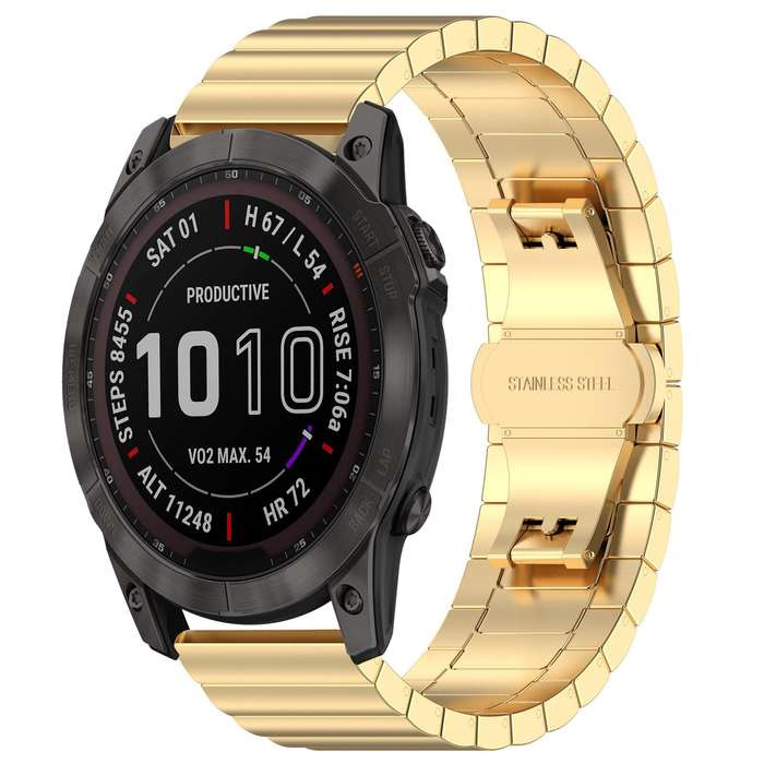 For Garmin Fenix 8/7X/6X/5X 26mm 22mm xDfind One-bead Bamboo Solid Stainless Steel Watch Band(Silver