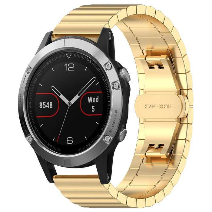 For Garmin Fenix 8/7/6/5 22mm 20mm xDfind One-bead Bamboo Solid Stainless Steel Watch Band(Silver)