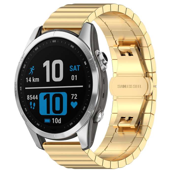For Garmin Fenix 8/7S/6S/5S 20mm 18mm xDfind One-bead Bamboo Solid Stainless Steel Watch Band(Silver