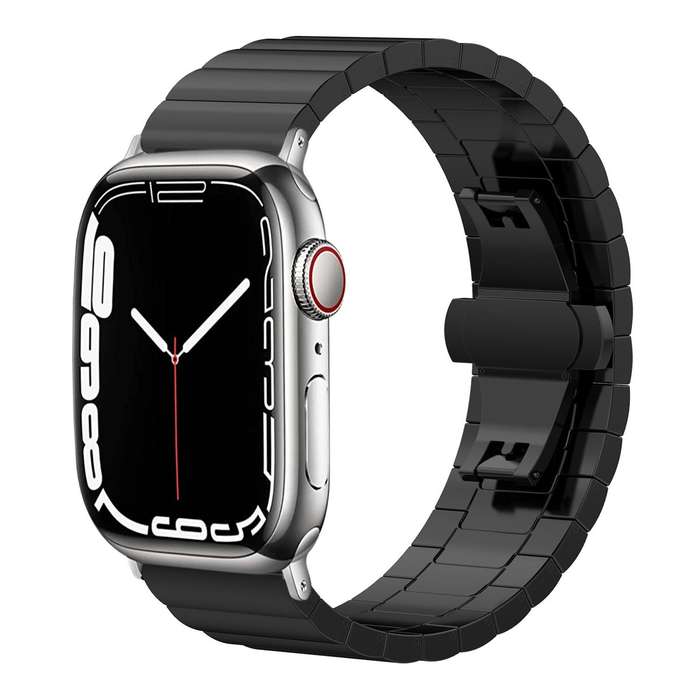 For Apple Watch 42 / 44 / 45 / 46 / 49mm 22mm xDfind One-bead Bamboo Solid Stainless Steel Watch Ban