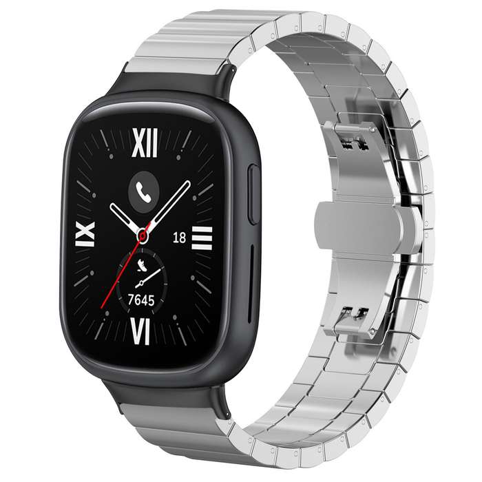 For Honor Watch 4 TMA-L19 20mm xDfind One-bead Bamboo Solid Stainless Steel Watch Band(Silver)