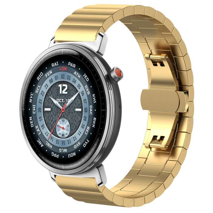 For Honor Watch Fit 22mm xDfind One-bead Bamboo Solid Stainless Steel Watch Band(Silver)