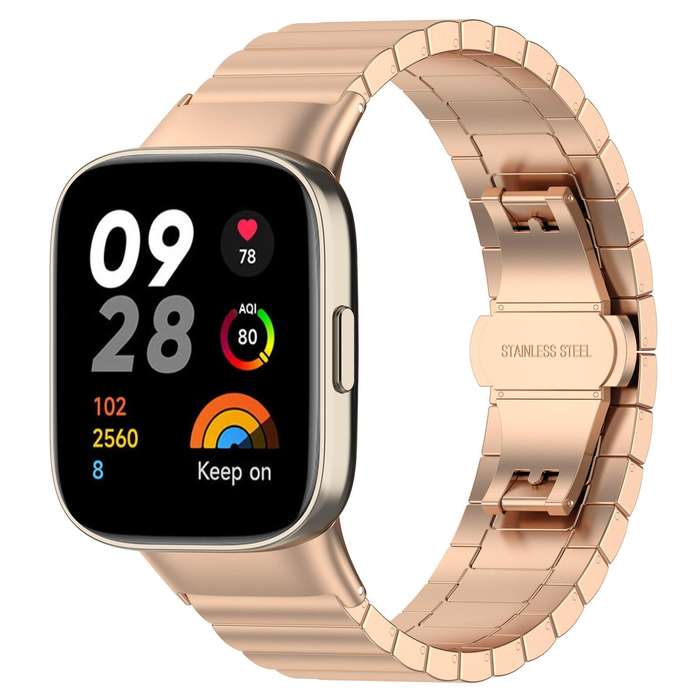 For Redmi Watch 3 20mm xDfind One-bead Bamboo Solid Stainless Steel Watch Band(Silver)