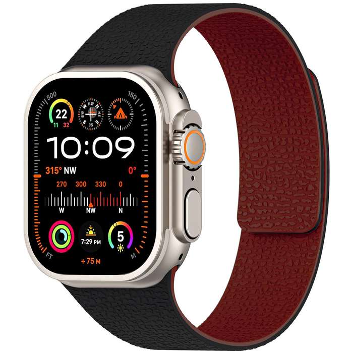 For Apple Watch 38 / 40 / 41 / S10 42mm xDfind Flat Head Litchi Texture Magnetic Silicone Watch Band