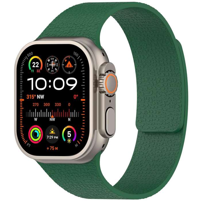 For Apple Watch 38 / 40 / 41 / S10 42mm xDfind Flat Head Litchi Texture Magnetic Silicone Watch Band