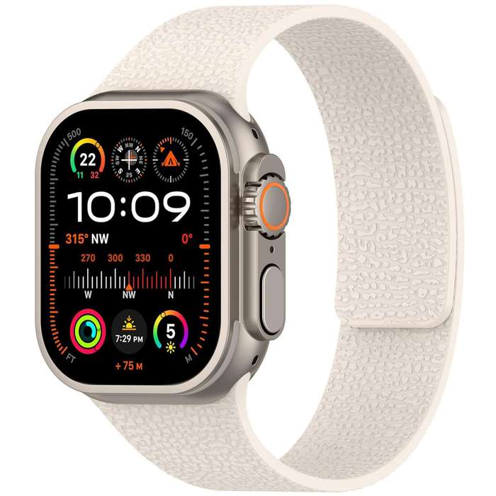 For Apple Watch 38 / 40 / 41 / S10 42mm xDfind Flat Head Litchi Texture Magnetic Silicone Watch Band
