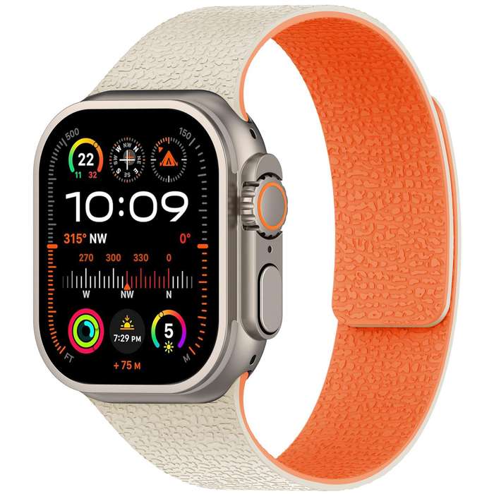 For Apple Watch 38 / 40 / 41 / S10 42mm xDfind Flat Head Litchi Texture Magnetic Silicone Watch Band