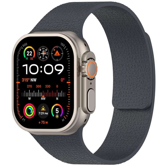 For Apple Watch 38 / 40 / 41 / S10 42mm xDfind Flat Head Litchi Texture Magnetic Silicone Watch Band