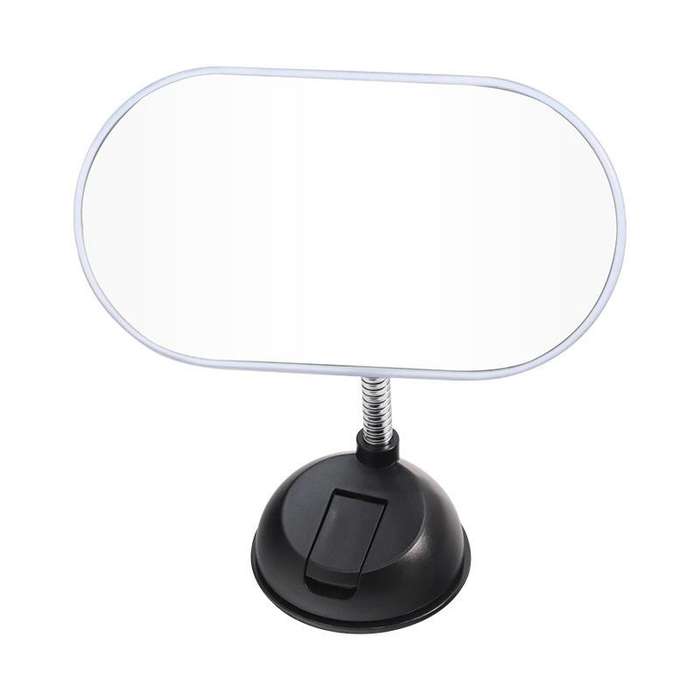 Car Suction Cup Type Wide-angle Rearview Auxiliary Mirror(Black)
