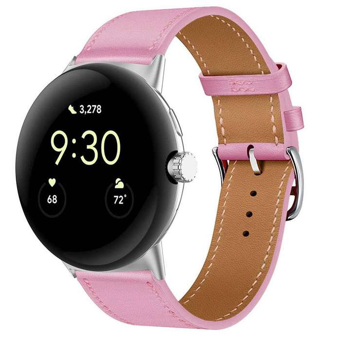 For Google Pixel Watch 3 45mm Fashionable Genuine Leather Watch Band(Brown)