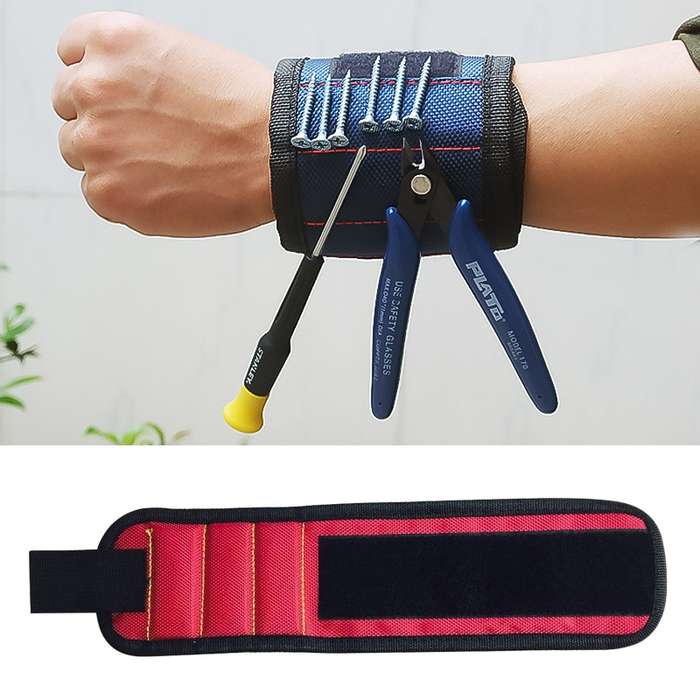 1680D Oxford Cloth Pocket Magnetic Wristband Storage Pockets Tool(Yellow)