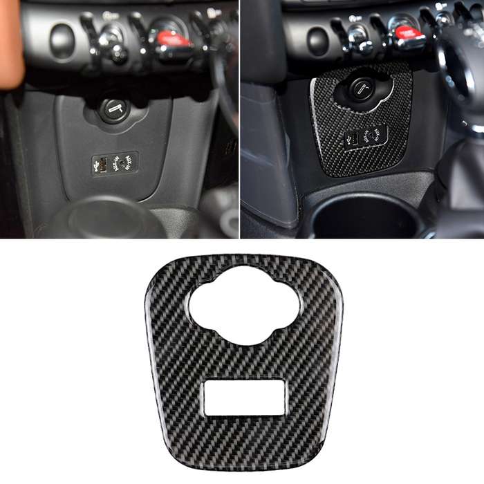 Car F Chassis Cigarette Lighter Cover Panel Carbon Fiber Decorative Sticker for BMW Mini Cooper F55