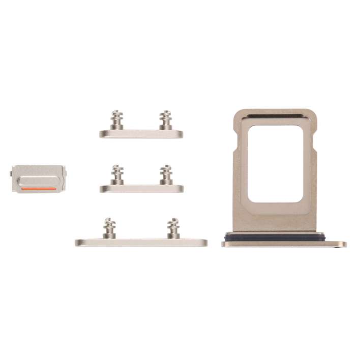 SIM Card Tray + SIM Card Tray + Side Keys for iPhone 14 Pro Max (Silver)