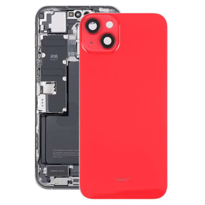 Glass Battery Back Cover with Holder for iPhone 14(White)