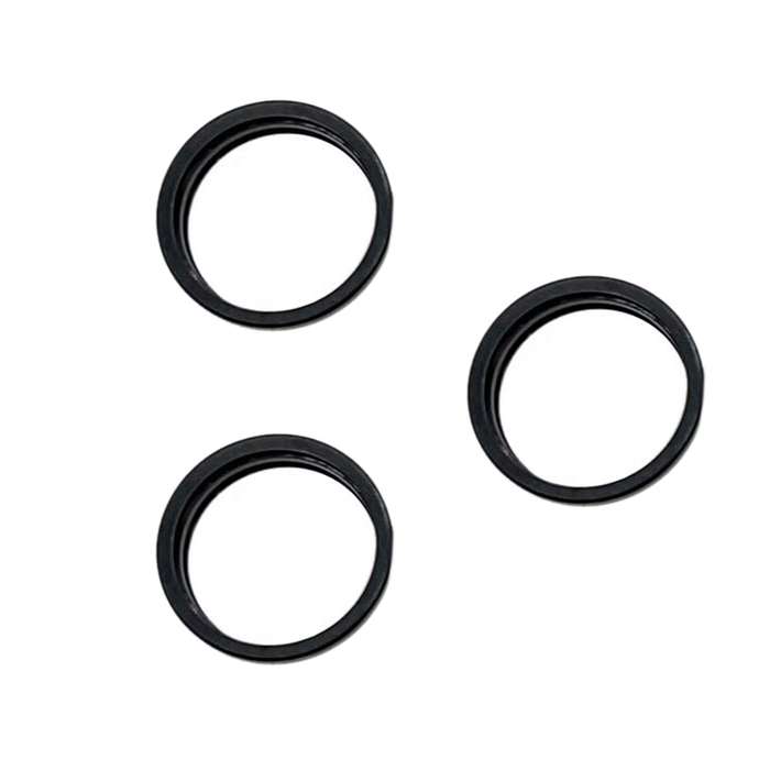 For iPhone 15 Pro / 15 Pro Max 3pcs/set Rear Camera Glass Lens Metal Outside Protector Hoop Ring (Bl