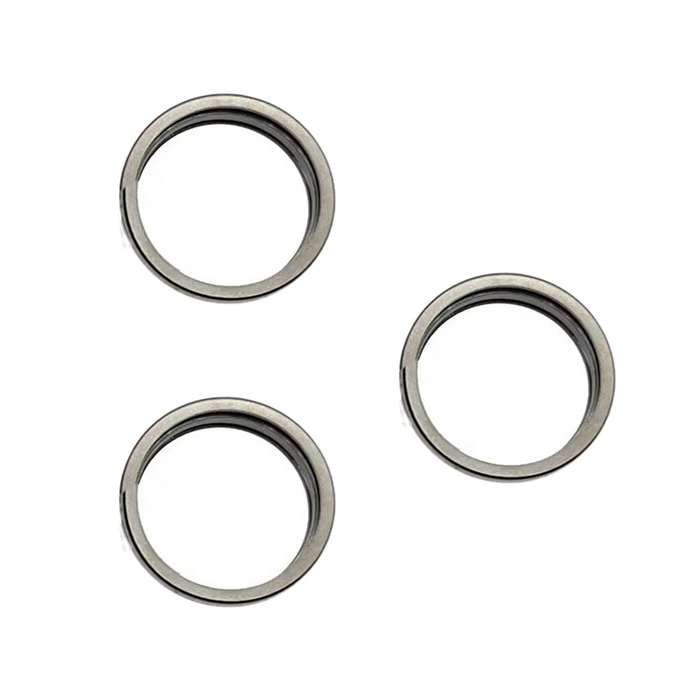 For iPhone 15 Pro / 15 Pro Max 3pcs/set Rear Camera Glass Lens Metal Outside Protector Hoop Ring (Bl